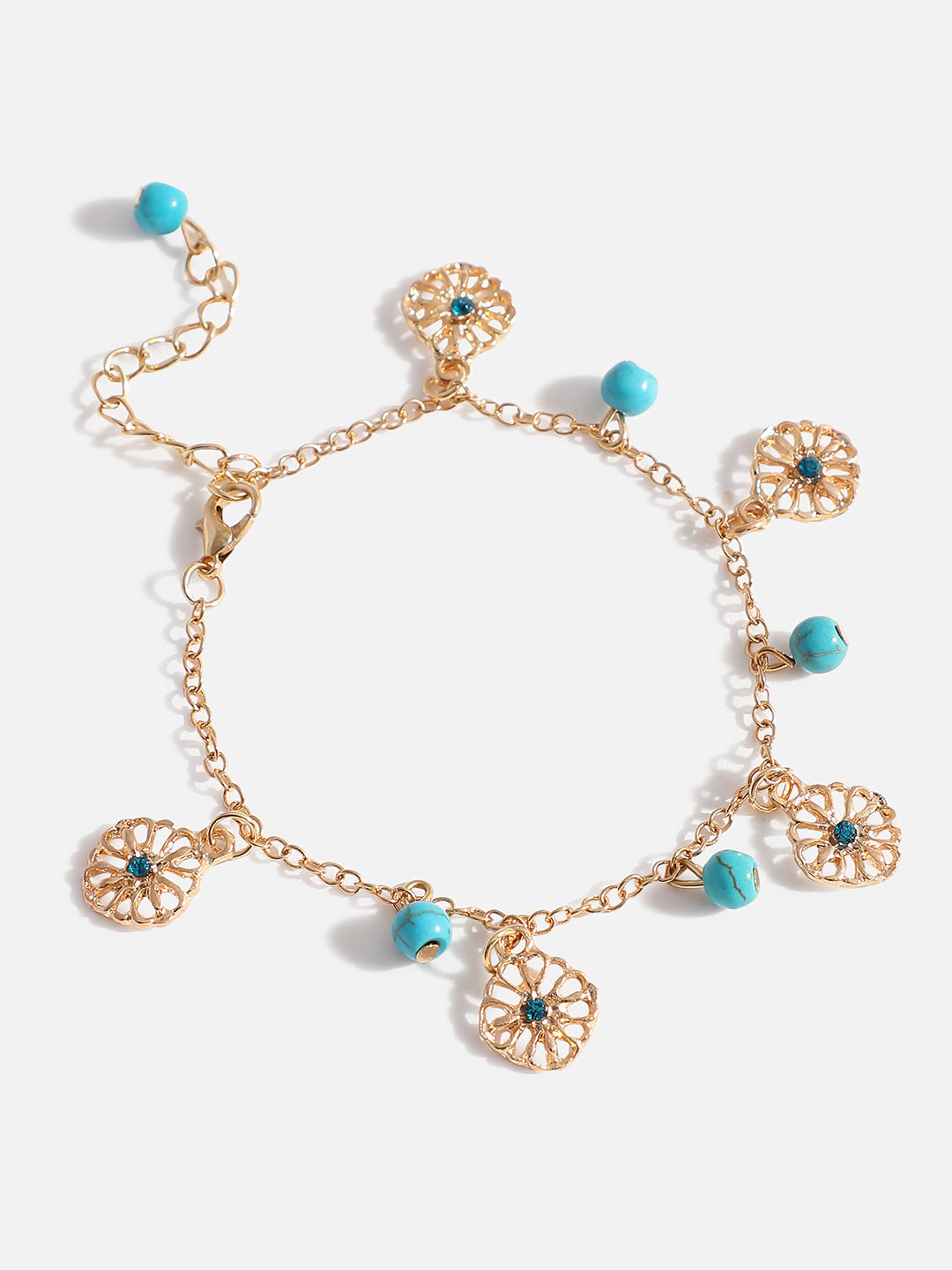 WOMEN GOLD PLATED SET OF 2 ANKLET CUM BRACELET