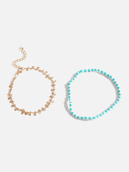 WOMEN GOLD PLATED SET OF 2 ANKLET CUM BRACELET