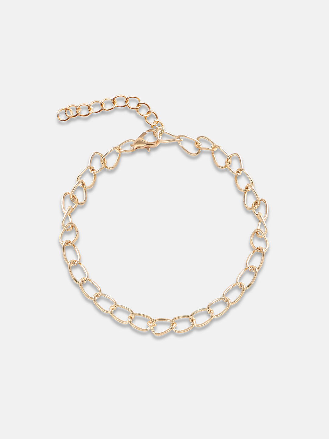 Set of 6 Gold-Plated Artificial Stone Studded Anklets