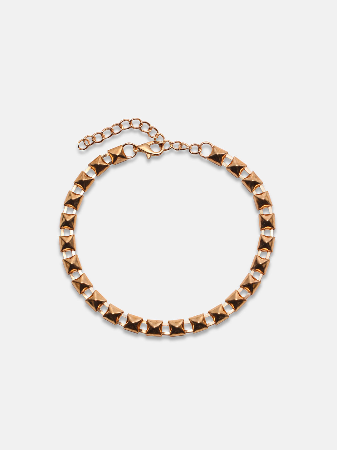 Set of 6 Gold-Plated Artificial Stone Studded Anklets