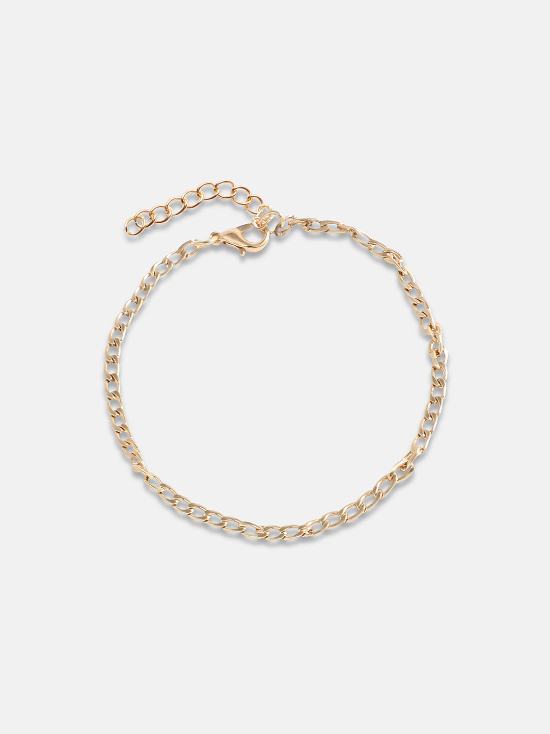 Set of 6 Gold-Plated Artificial Stone Studded Anklets