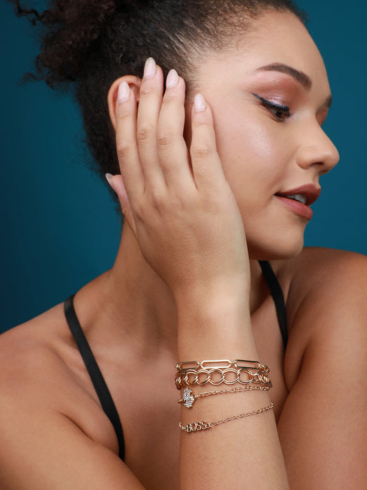 Set Of 4 Gold-Plated Bracelet