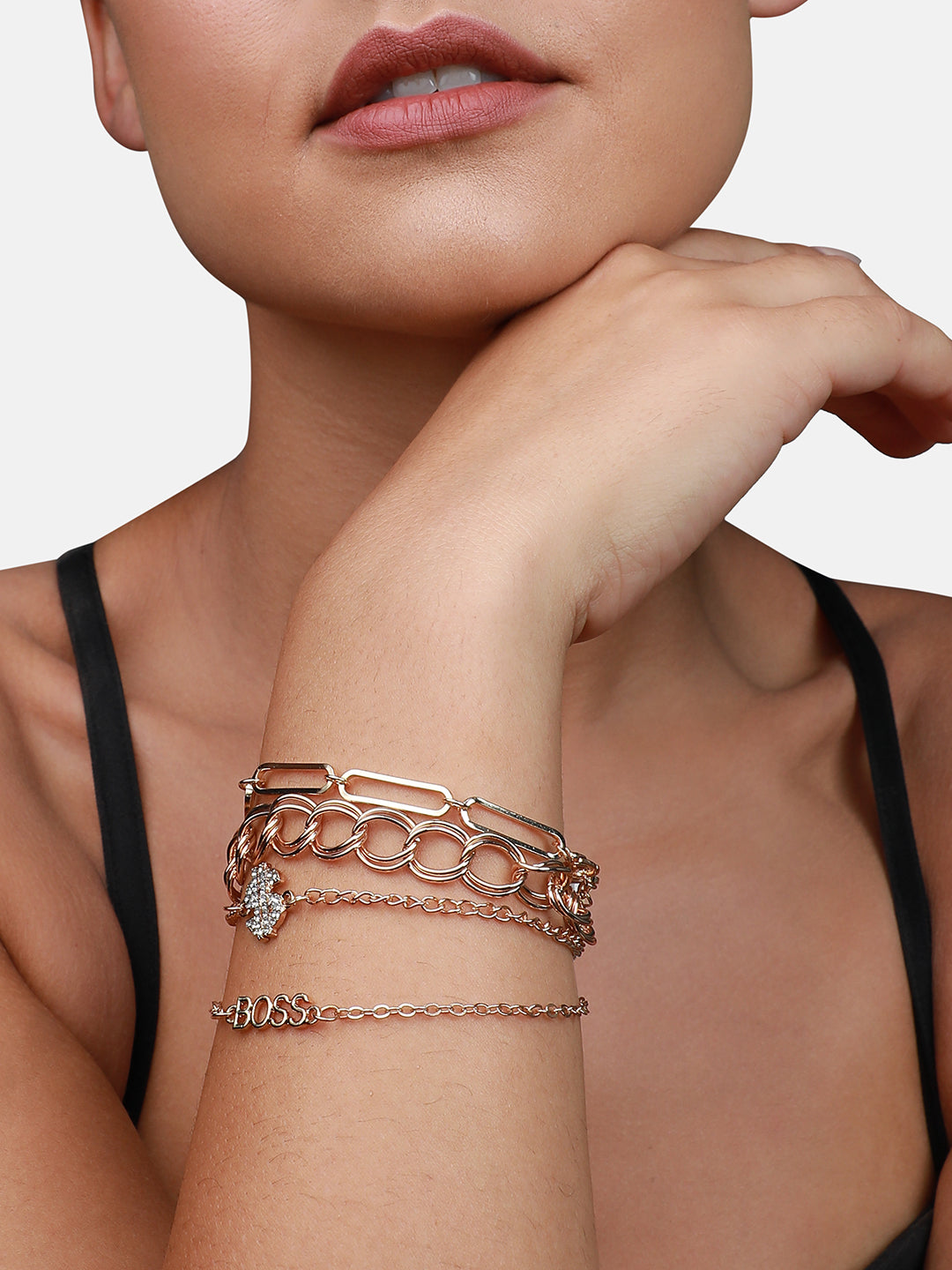 Set Of 4 Gold-Plated Bracelet