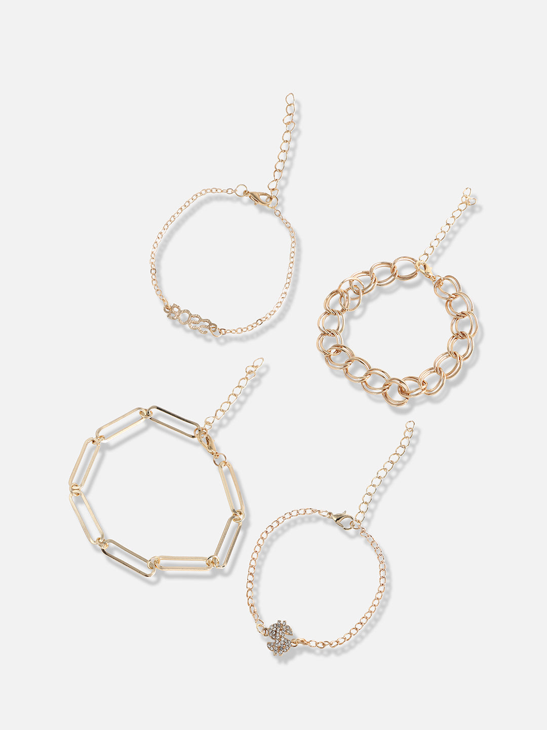 Set Of 4 Gold-Plated Bracelet