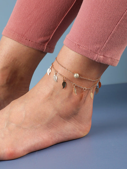 WOMEN GOLD PLATED SET OF 2 ANKLET CUM BRACELET