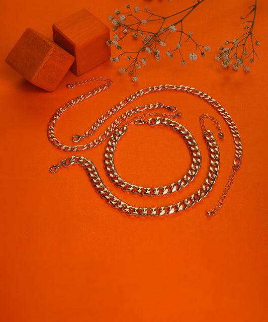 Pack of 4 Gold Plated Designer Bracelets