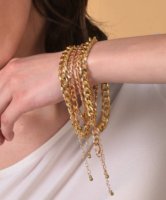 Pack of 4 Gold Plated Designer Bracelets