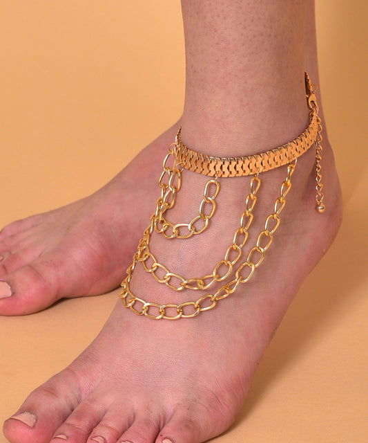 Gold Plated Chain Anklet