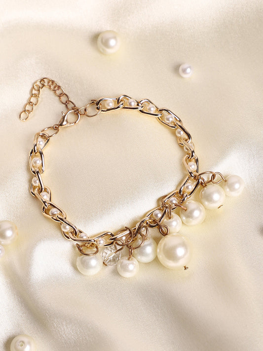 Gold Plated Designer Stone Party Bracelet
