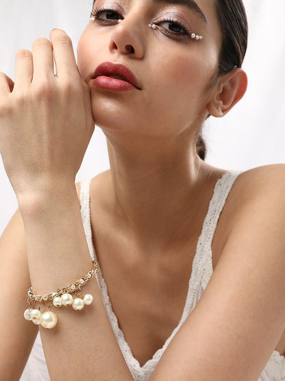 Gold Plated Designer Stone Party Bracelet