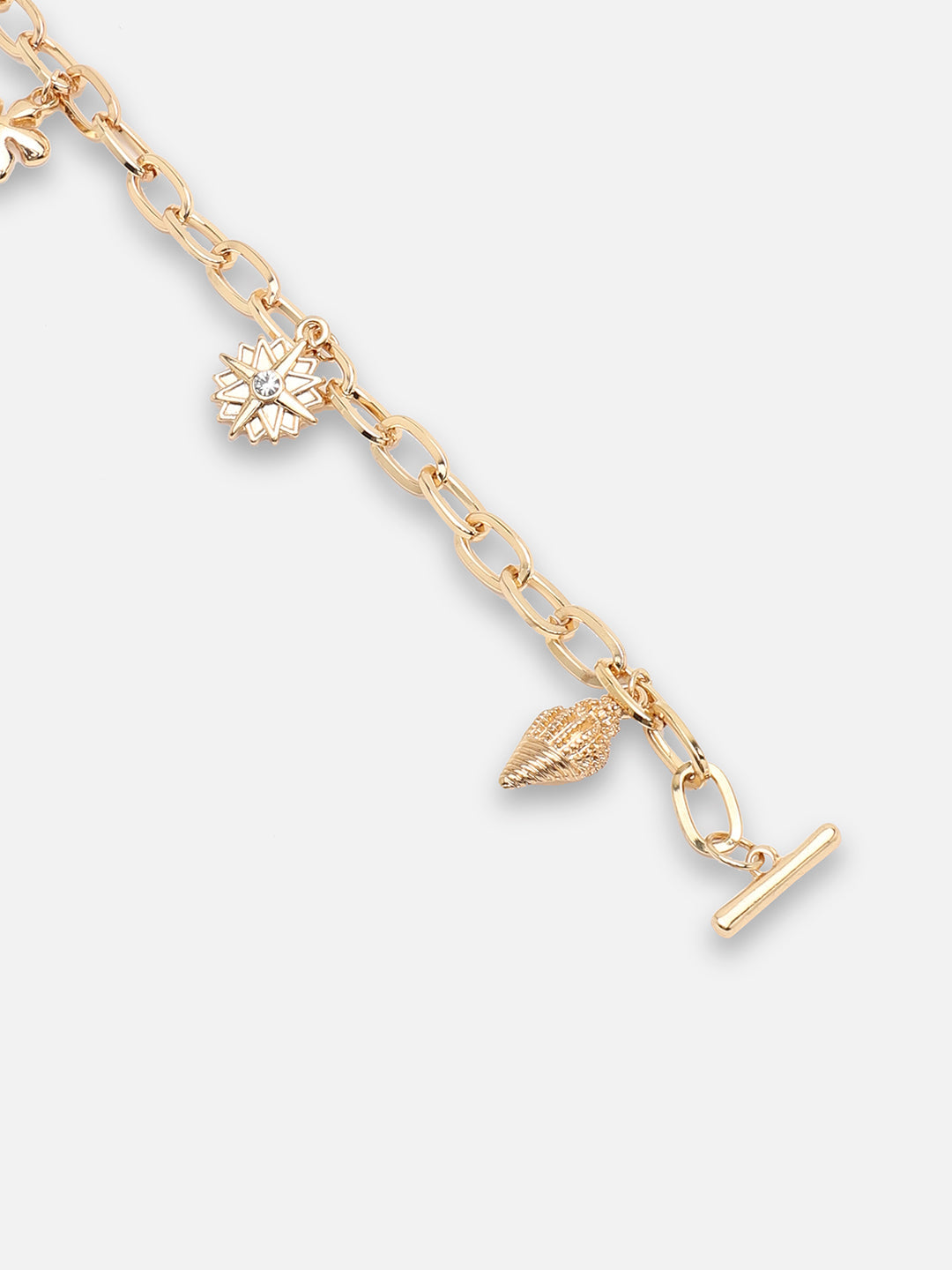 GOLD PLATED PARTY DESIGNER STONE CHARMS BRACELET FOR WOMEN