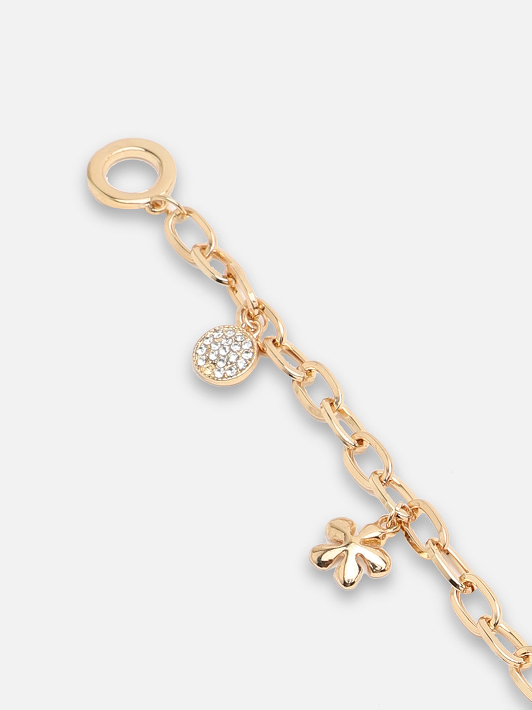 GOLD PLATED PARTY DESIGNER STONE CHARMS BRACELET FOR WOMEN