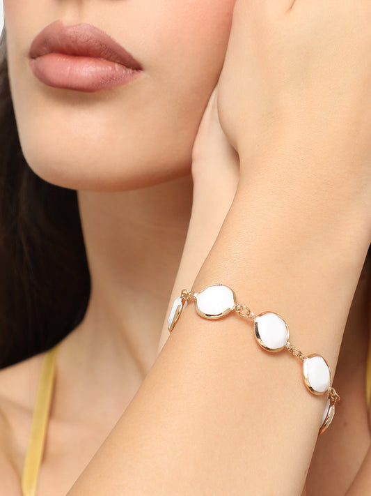 GOLD PLATED CASUAL DESIGNER STONE STONE BRACELET FOR WOMEN