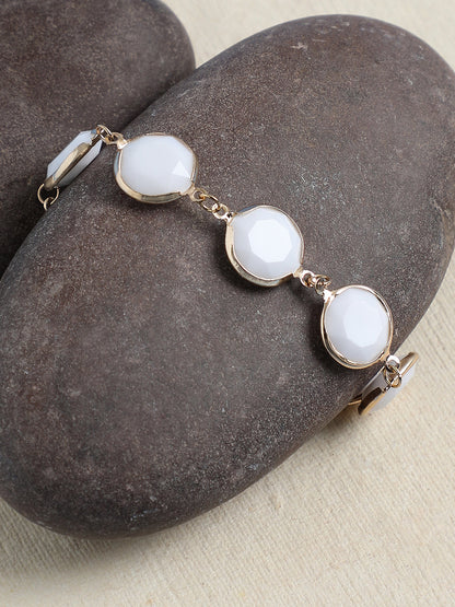 GOLD PLATED CASUAL DESIGNER STONE STONE BRACELET FOR WOMEN