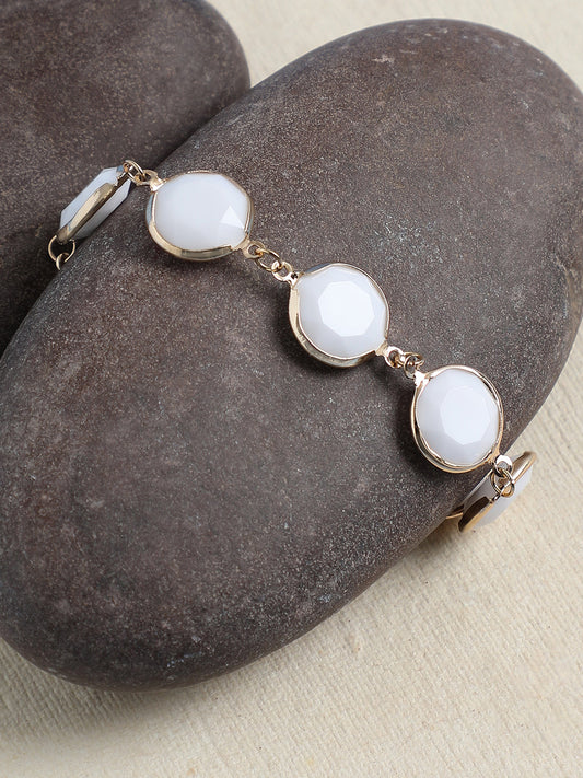 GOLD PLATED CASUAL DESIGNER STONE STONE BRACELET FOR WOMEN