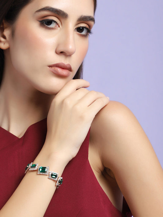 GOLD PLATED PARTY DESIGNER STONE BRACELET FOR WOMEN