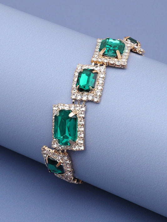 GOLD PLATED PARTY DESIGNER STONE BRACELET FOR WOMEN