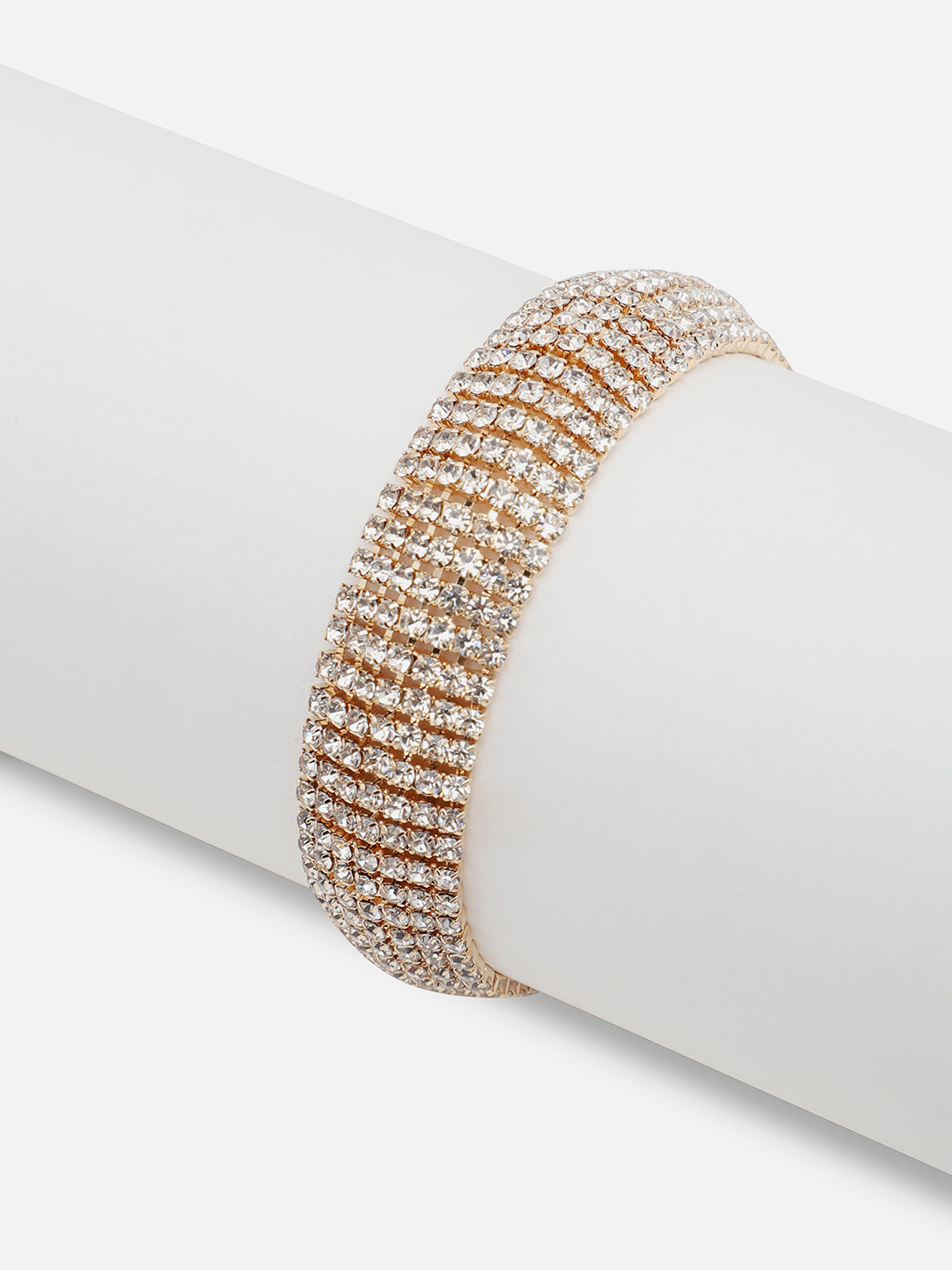 GOLD PLATED PARTY RHINESTONES BRACELET FOR WOMEN