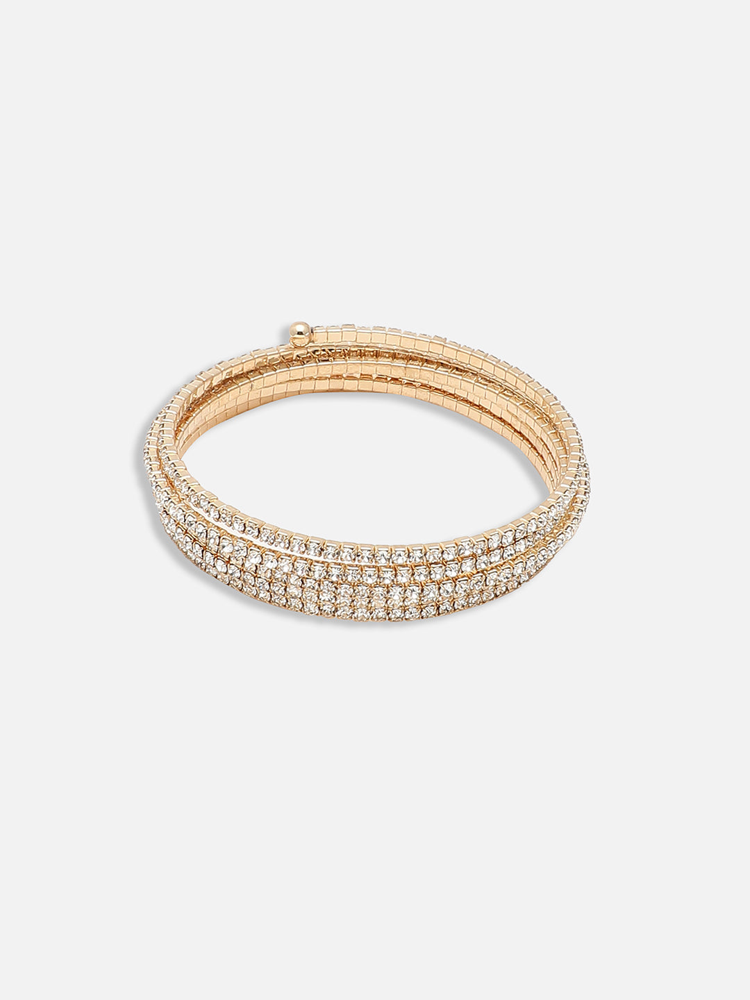 GOLD PLATED PARTY RHINESTONES BRACELET FOR WOMEN