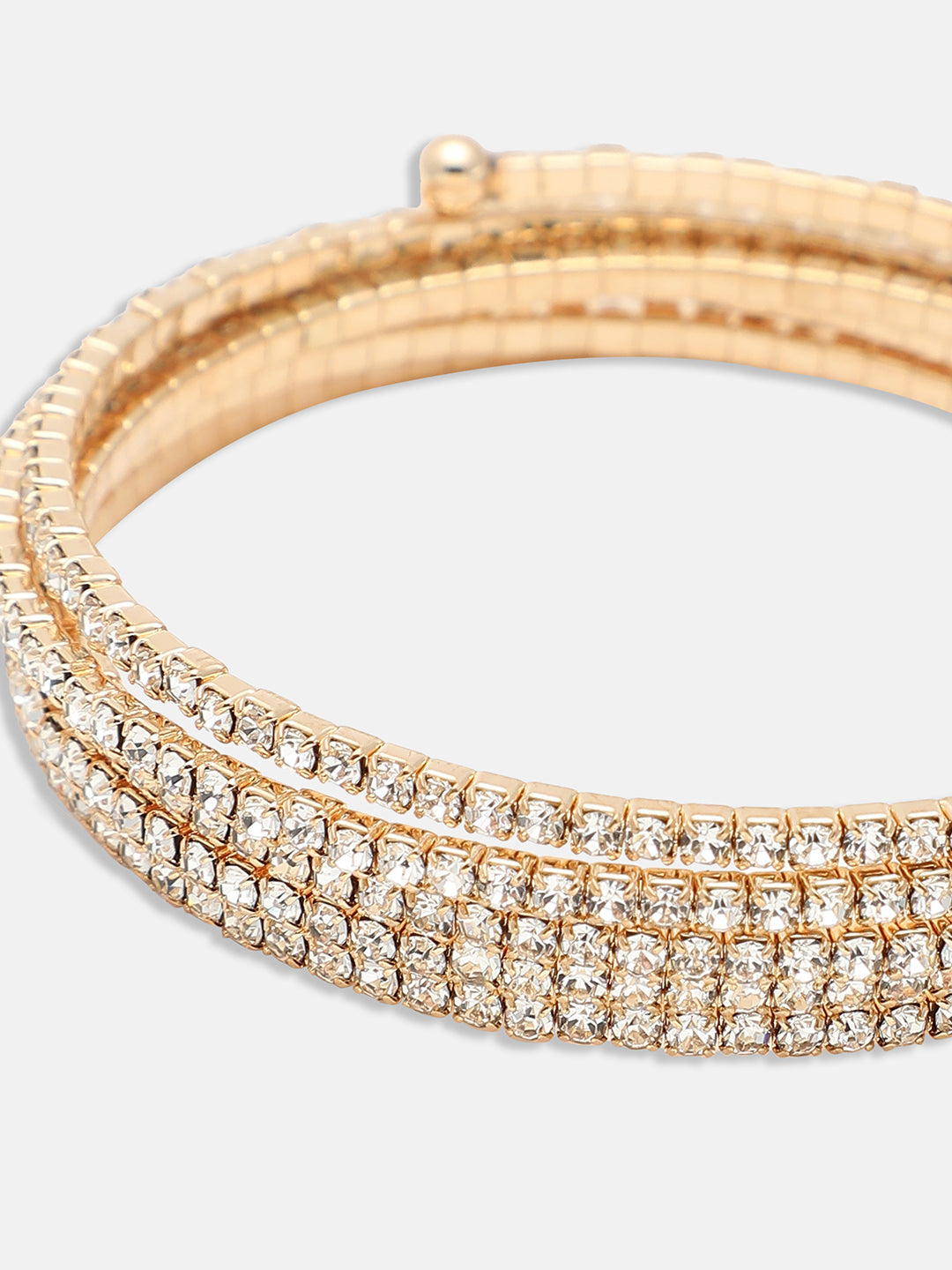 GOLD PLATED PARTY RHINESTONES BRACELET FOR WOMEN