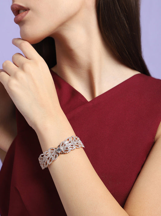 GOLD PLATED PARTY RHINESTONES BRACELET FOR WOMEN