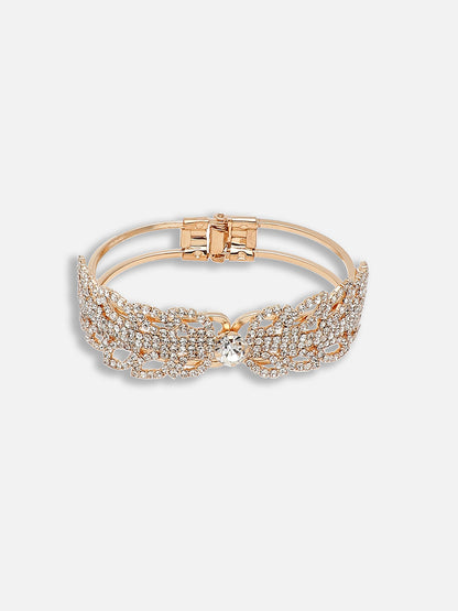 GOLD PLATED PARTY RHINESTONES BRACELET FOR WOMEN