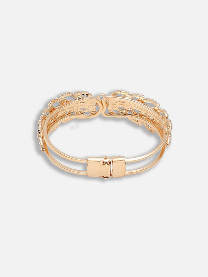 GOLD PLATED PARTY RHINESTONES BRACELET FOR WOMEN