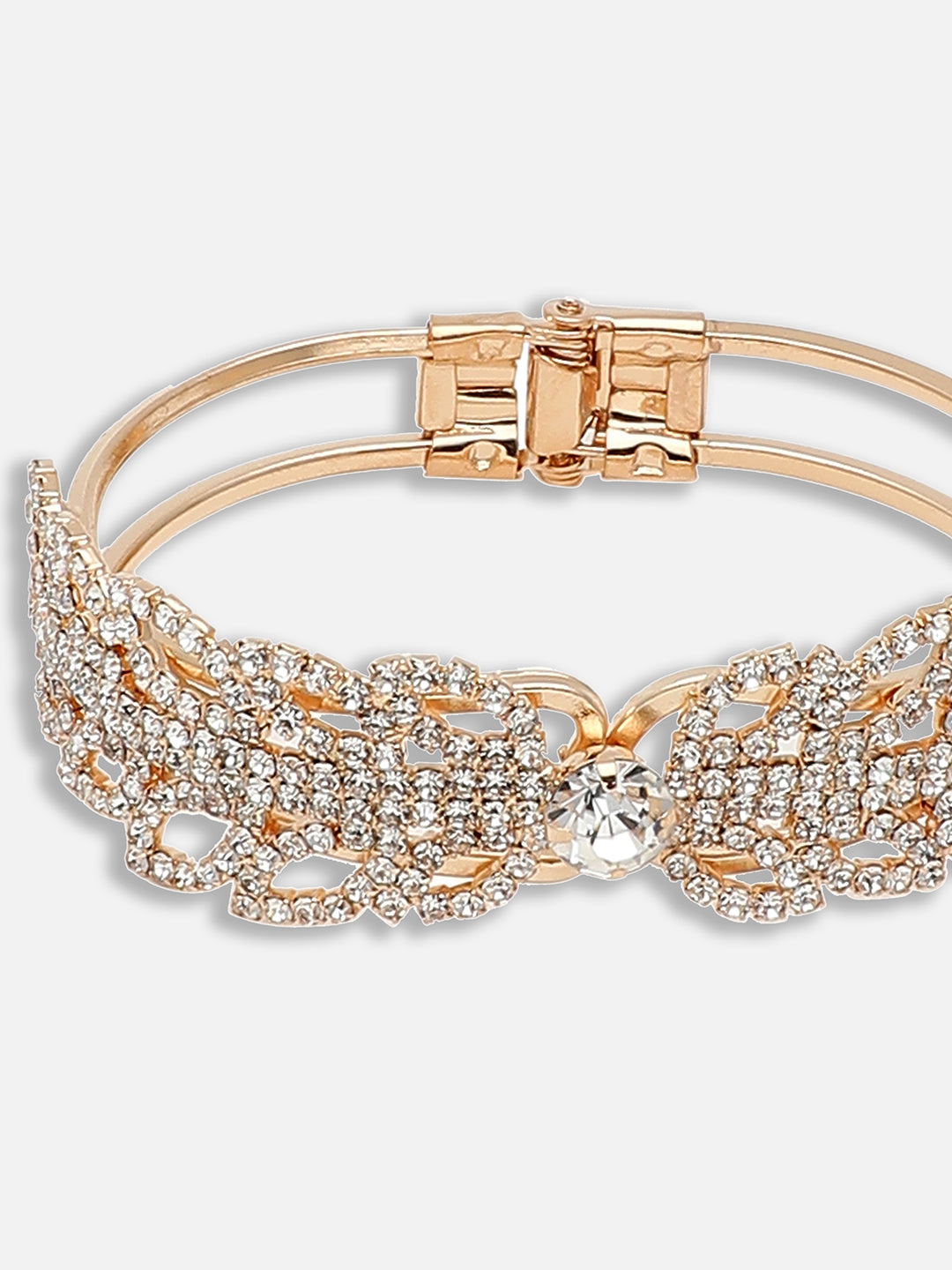 GOLD PLATED PARTY RHINESTONES BRACELET FOR WOMEN