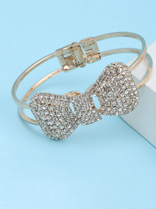GOLD PLATED PARTY RHINESTONES BRACELET FOR WOMEN