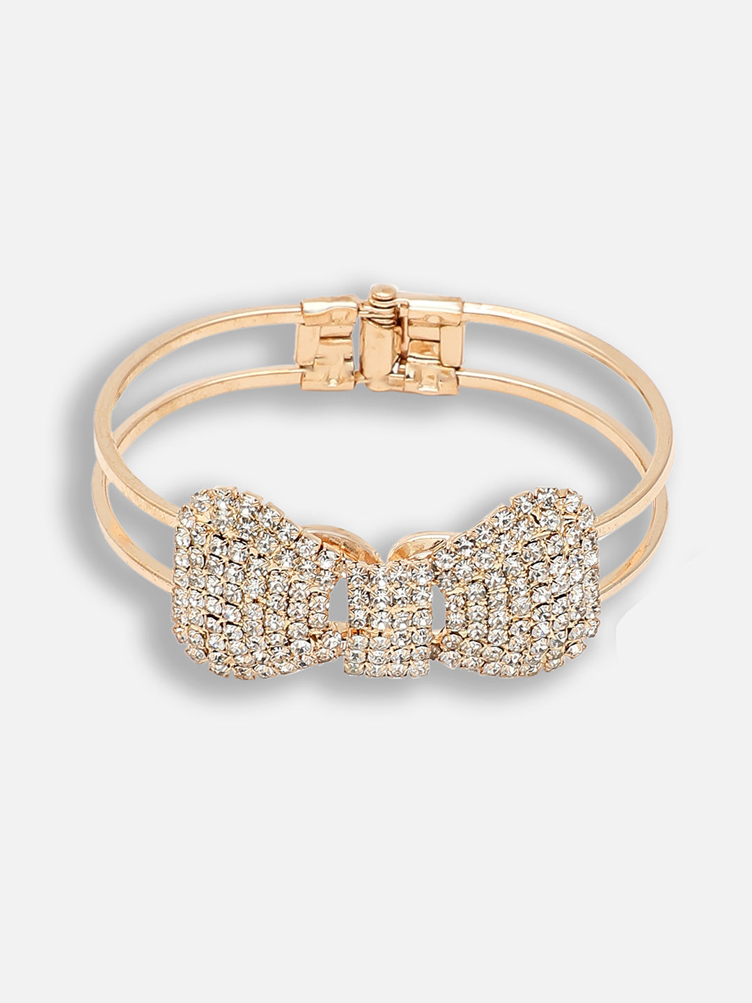 GOLD PLATED PARTY RHINESTONES BRACELET FOR WOMEN