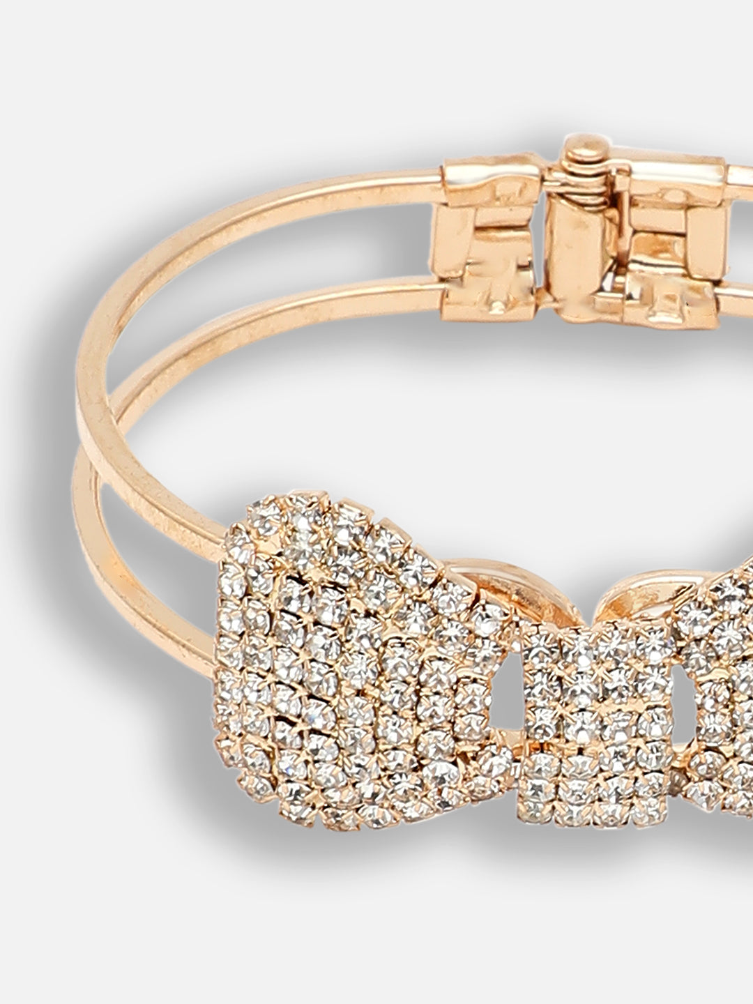 GOLD PLATED PARTY RHINESTONES BRACELET FOR WOMEN