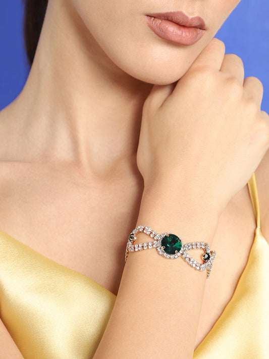 GOLD PLATED PARTY DESIGNER STONE BRACELET FOR WOMEN