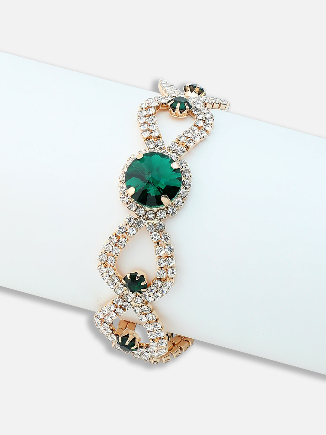 GOLD PLATED PARTY DESIGNER STONE BRACELET FOR WOMEN