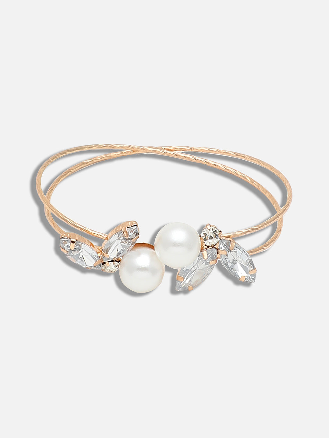 GOLD PLATED PARTY PEARLS BRACELET FOR WOMEN