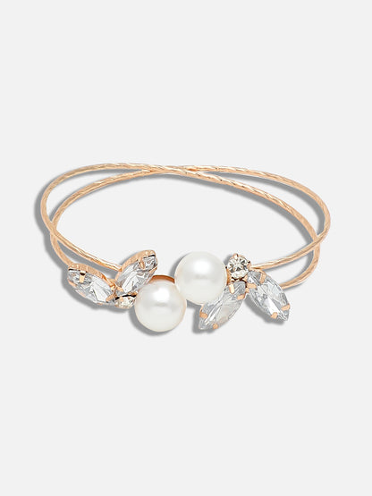 GOLD PLATED PARTY PEARLS BRACELET FOR WOMEN