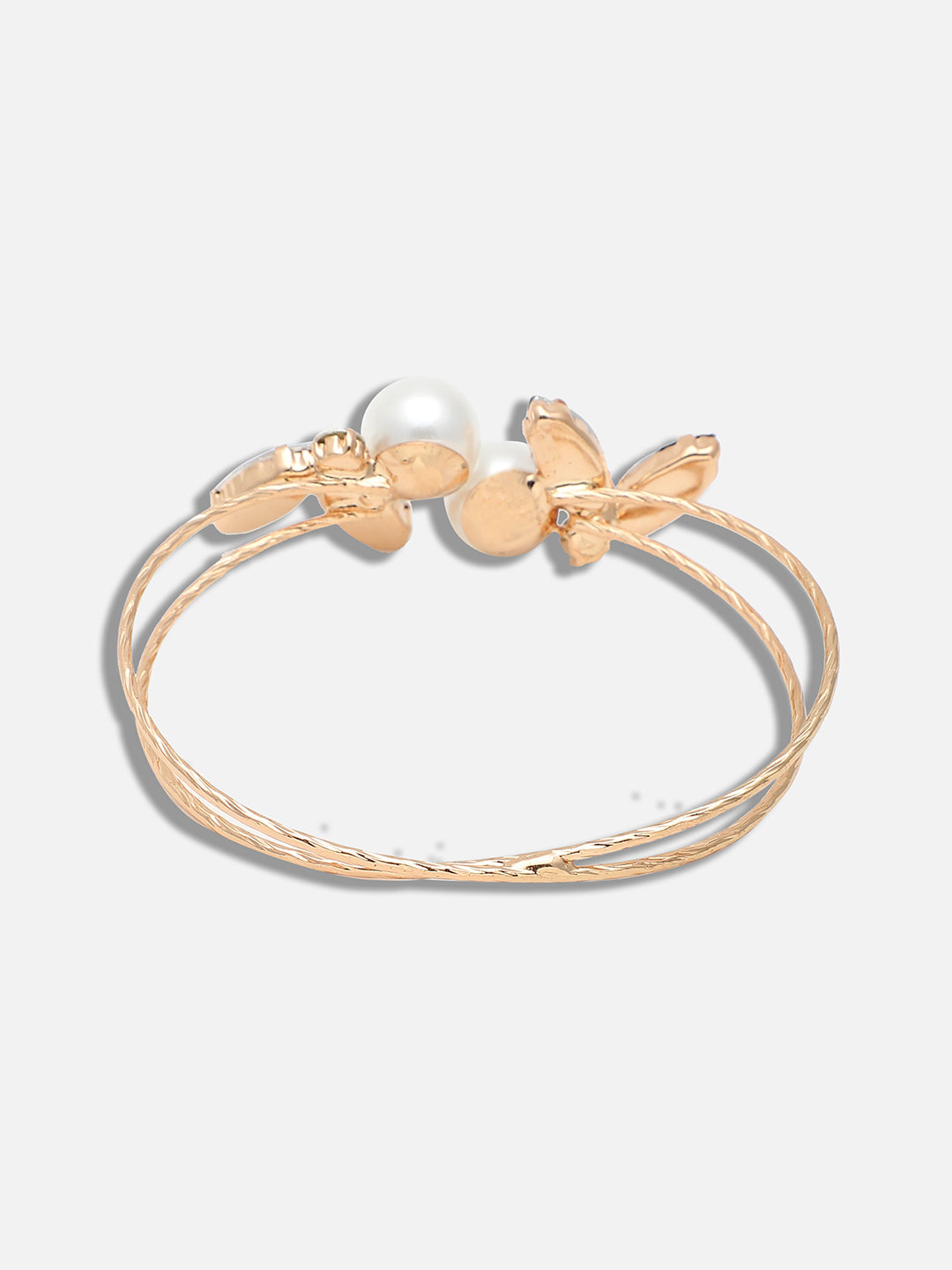 GOLD PLATED PARTY PEARLS BRACELET FOR WOMEN