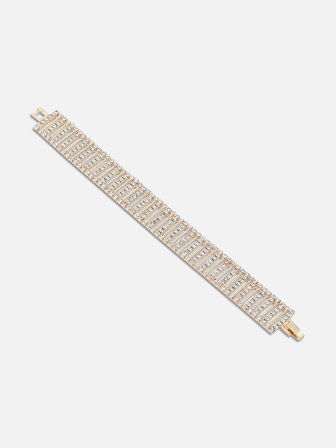 GOLD PLATED PARTY RHINESTONES BRACELET FOR WOMEN