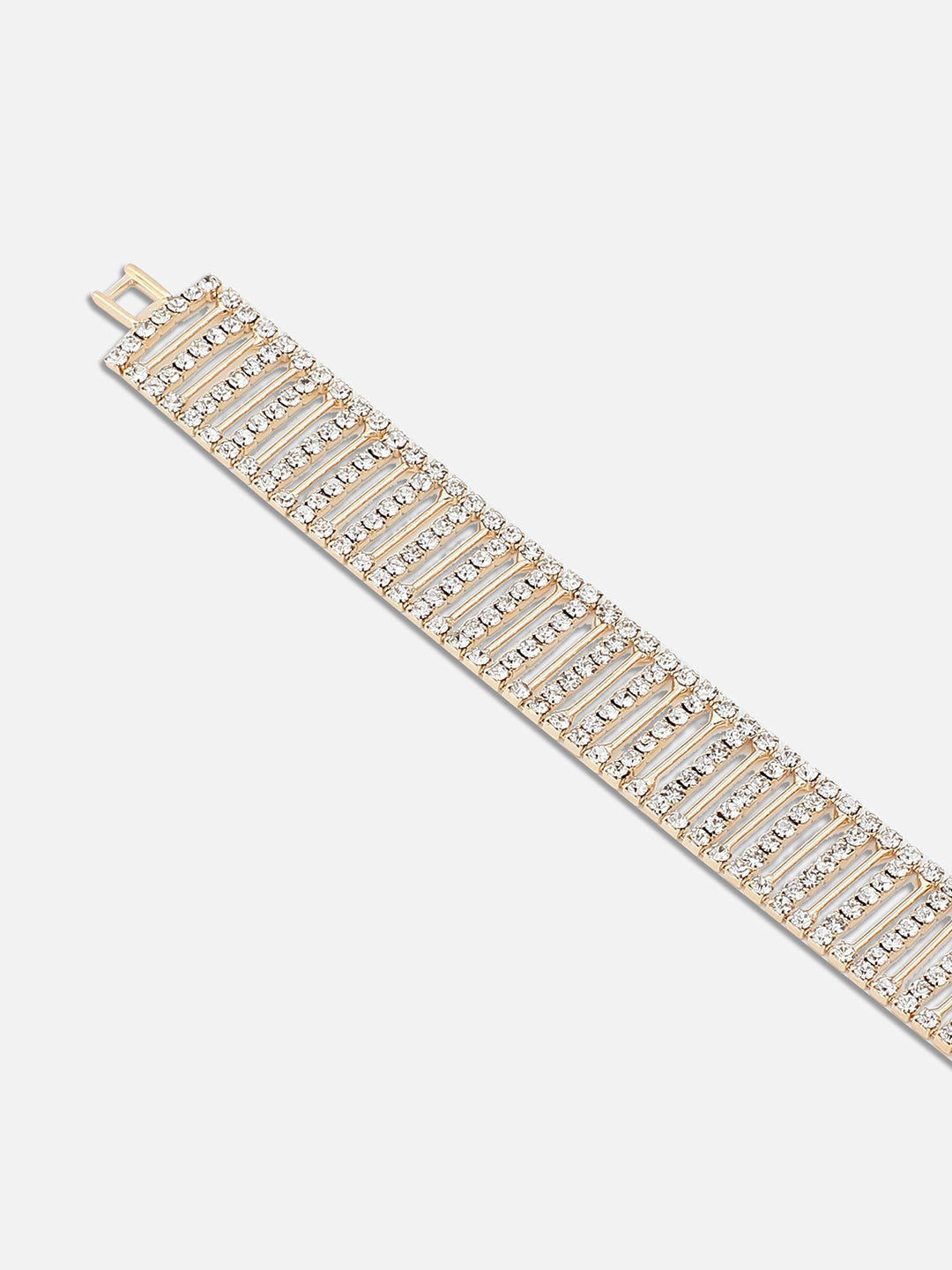 GOLD PLATED PARTY RHINESTONES BRACELET FOR WOMEN