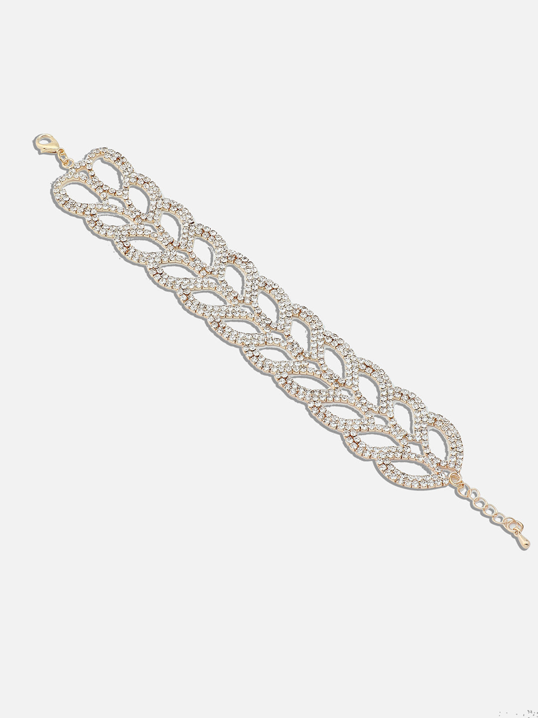 GOLD PLATED PARTY RHINESTONES BRACELET FOR WOMEN