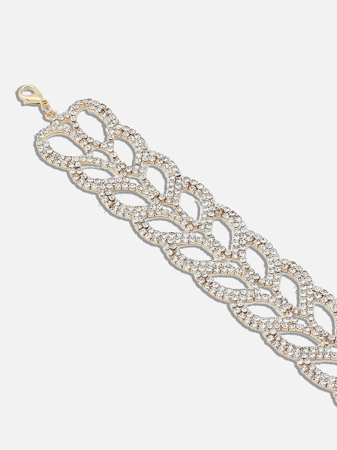 GOLD PLATED PARTY RHINESTONES BRACELET FOR WOMEN