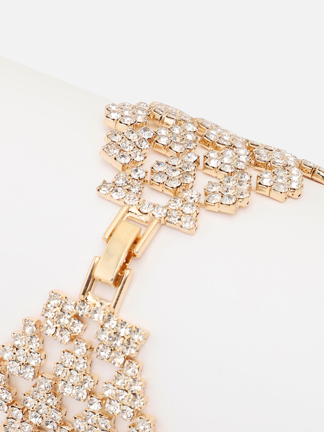 GOLD PLATED PARTY RHINESTONES BRACELET FOR WOMEN