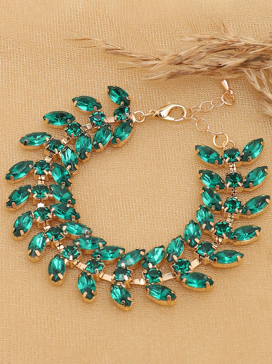 GOLD PLATED PARTY DESIGNER STONE BRACELET FOR WOMEN