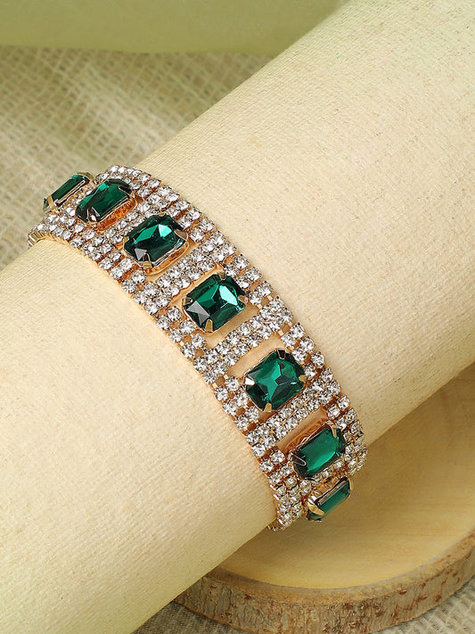 GOLD PLATED PARTY DESIGNER STONE BRACELET FOR WOMEN