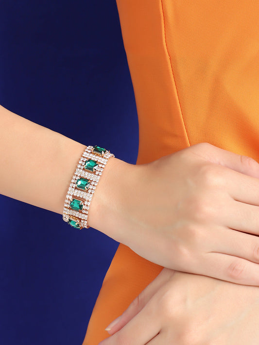 GOLD PLATED PARTY DESIGNER STONE BRACELET FOR WOMEN
