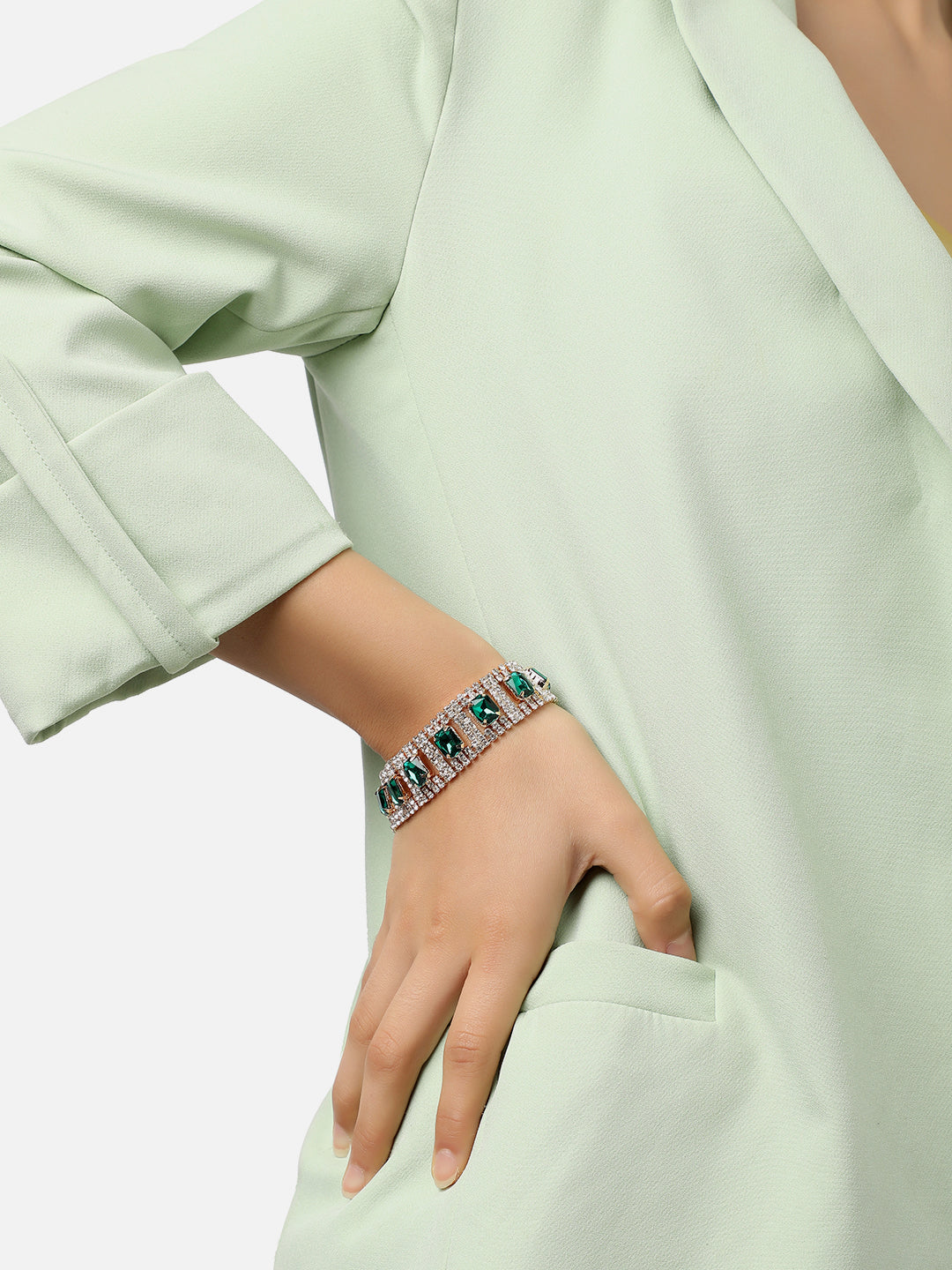 GOLD PLATED PARTY DESIGNER STONE BRACELET FOR WOMEN
