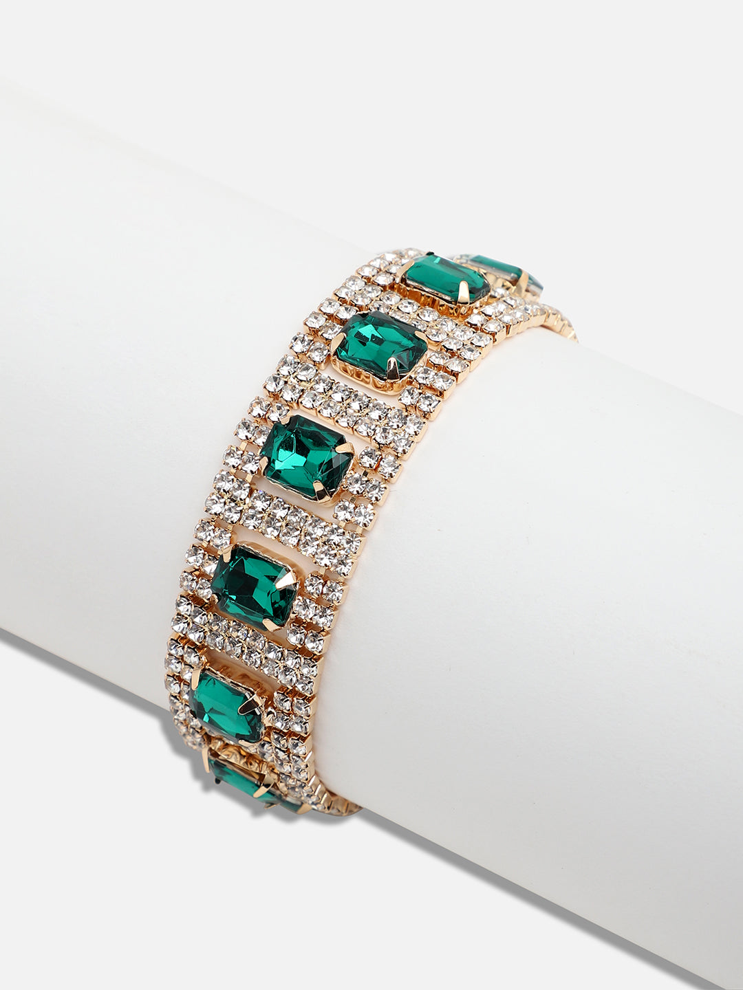 GOLD PLATED PARTY DESIGNER STONE BRACELET FOR WOMEN