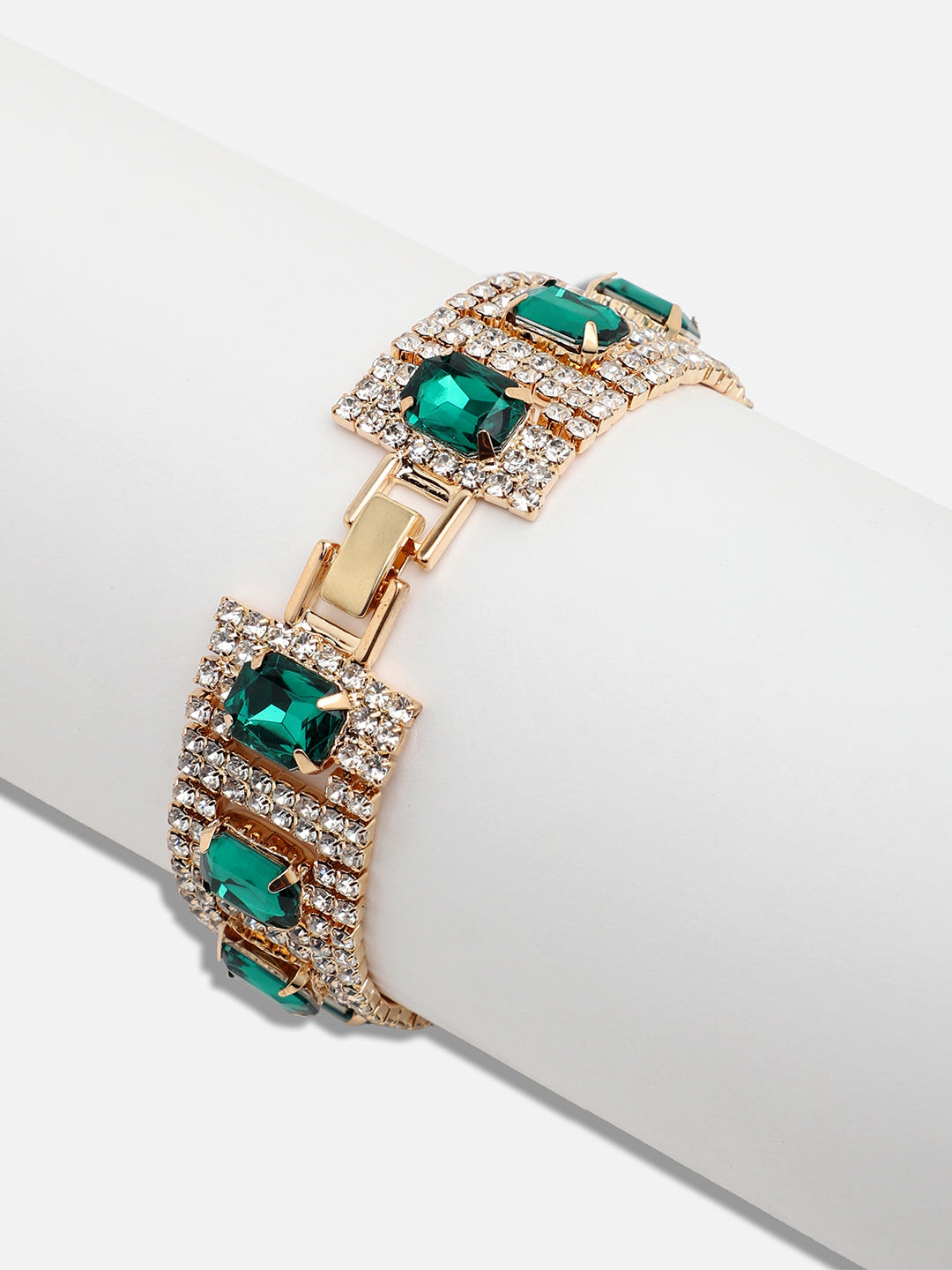 GOLD PLATED PARTY DESIGNER STONE BRACELET FOR WOMEN