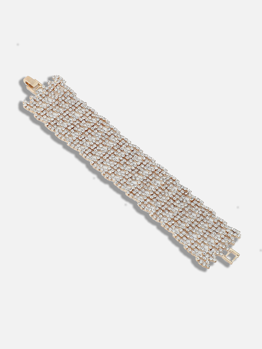 GOLD PLATED PARTY RHINESTONES BRACELET FOR WOMEN