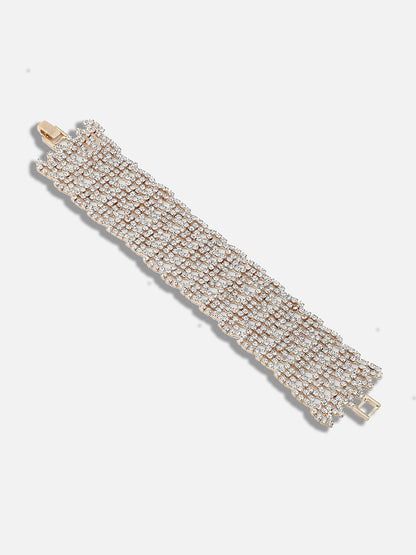 GOLD PLATED PARTY RHINESTONES BRACELET FOR WOMEN