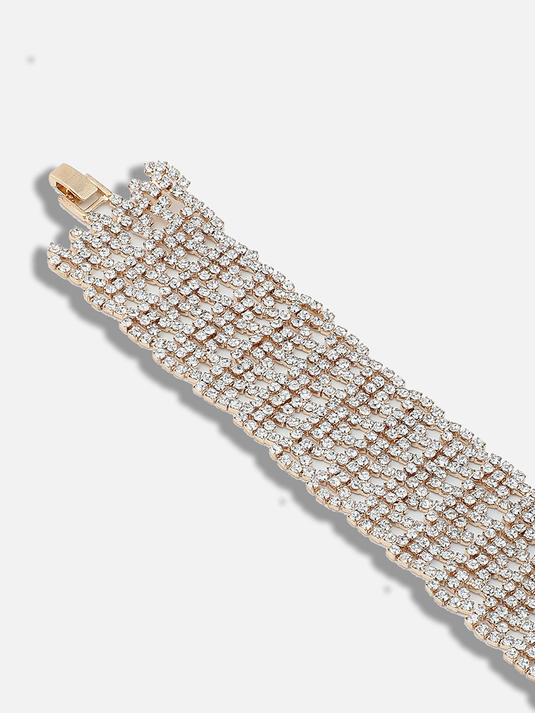 GOLD PLATED PARTY RHINESTONES BRACELET FOR WOMEN